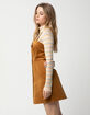 SKY AND SPARROW Corduroy Button Front Camel Structured Dress image number 2