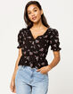 MIMI CHICA Button Front Peplum Womens Peasant Top image number 3
