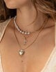 FULL TILT Layered Cross/Pearl Heart Necklace image number 3