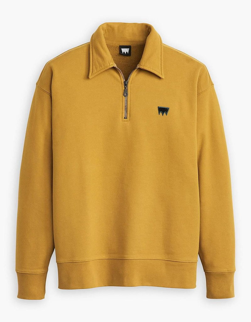 LEVI'S Skateboarding Mens Quarter Zip Sweatshirt GOLD Tillys