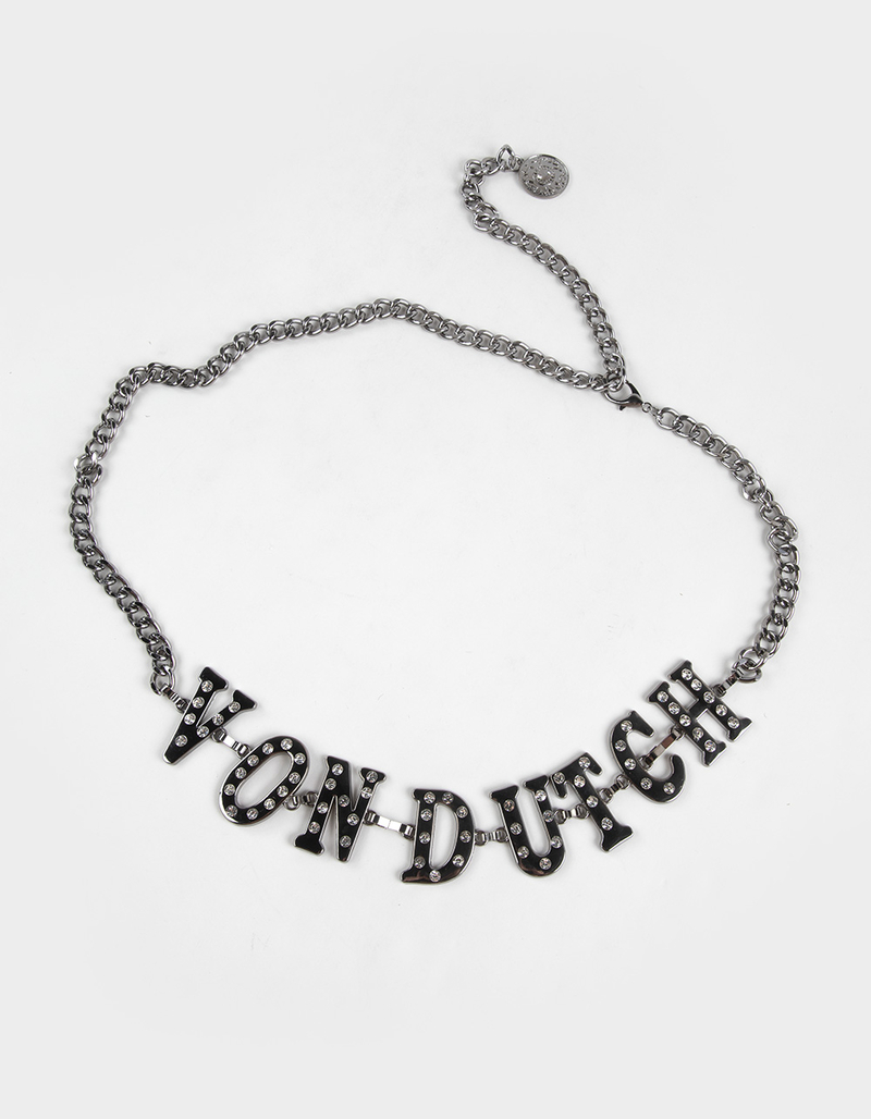 VON DUTCH Rhinestone Womens Chain Belt image number 0