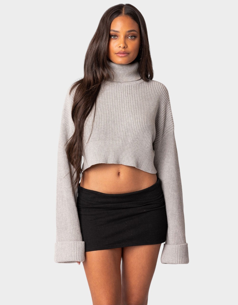 EDIKTED Oversized Turtle Neck Cropped Sweater image number 0