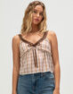 MADDEN GIRL Plaid Womens Babydoll Top image number 1