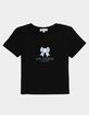 LOS ANGELES Bow Baseball Department Womens Baby Tee image number 1