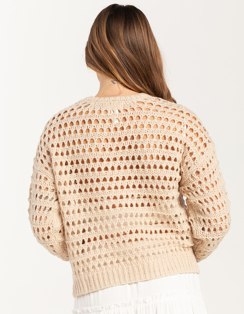 FULL TILT Essentials Open Knit Womens Pullover Sweater image number 3