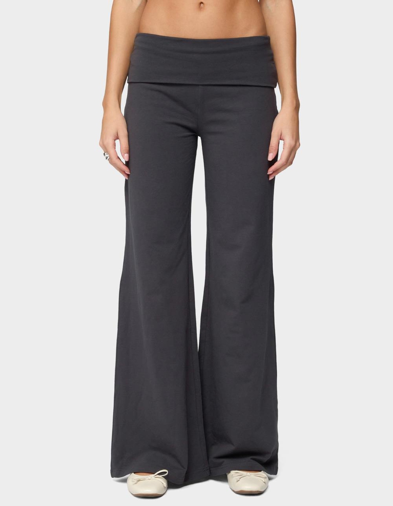 EDIKTED Wide Leg Foldover Pants image number 0