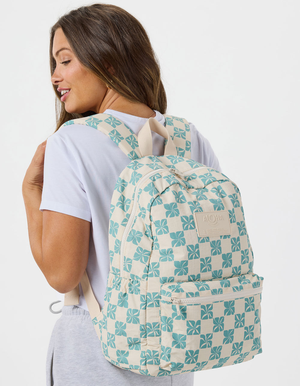 Miwaloha Aloha Collection バックパック プア ALOHA Collection Pua Check Travel Light Backpack - TURQ COMBO