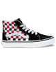 VANS Checkerboard Sk8-Hi Black & Racing Red Kids Shoes image number 4