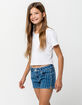 RSQ Malibu Stripe Girls Denim Shorts image number 2