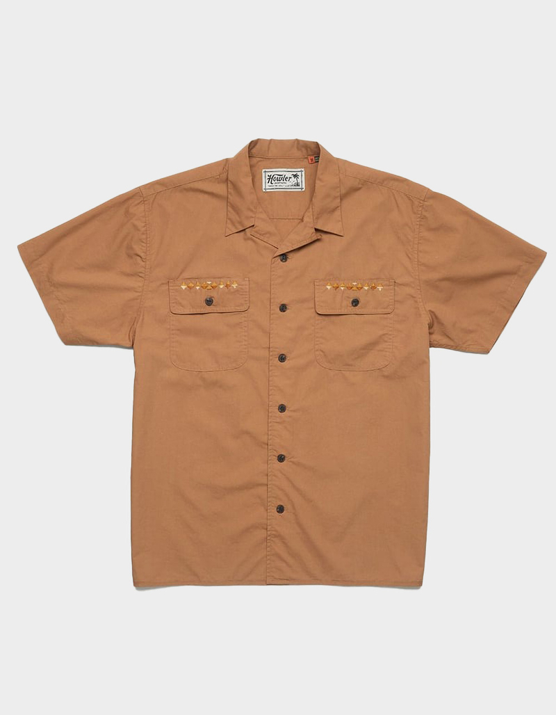 HOWLER BROTHERS Shores Club Mens Button Up Shirt DUCK BROWN Tillys
