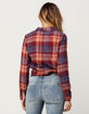 SKY AND SPARROW Embroidered Floral Womens Plaid Shirt image number 3