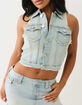TRUE RELIGION Jimmy Frayed Womens Crop Vest image number 1