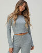 FULL TILT Pointelle Floral Lace Trim Long Sleeve Tee image number 1