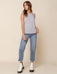 WEST OF MELROSE Sun's Out Womens Heather Gray Muscle Tee image number 4