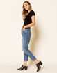 FLYING MONKEY Ankle Crop Ripped Womens Straight Leg Jeans image number 3