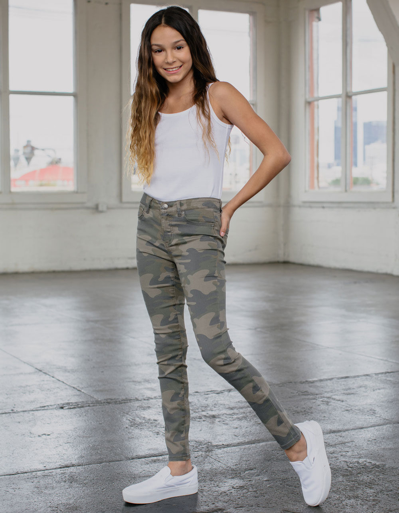 RSQ Mid Rise Camo Girls Skinny Jeggings image number 0