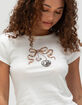 FULL TILT Bow Charm Womens Baby Tee image number 4