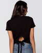 SKY AND SPARROW Open Tie Back Womens Black Tee image number 3
