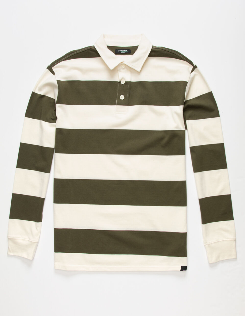 RSQ Olive Combo Classic Mens Rugby Shirt image number 1