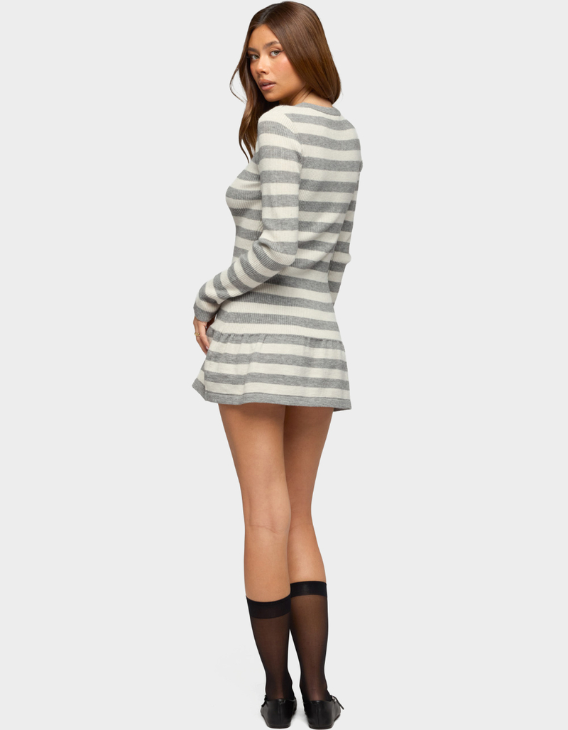 EDIKTED Caisyn Striped Ribbed Knit Mini Dress image number 3