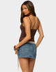 EDIKTED Sequin Butterfly Ribbed Tank Top image number 3