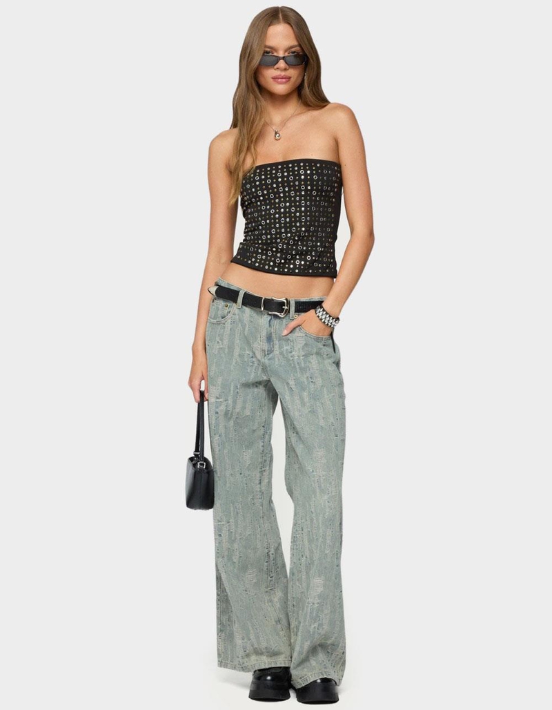 EDIKTED Blanco Studded Grommet Tube Top image number 3