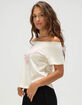 FULL TILT Heart Womens Off The Shoulder Top image number 3