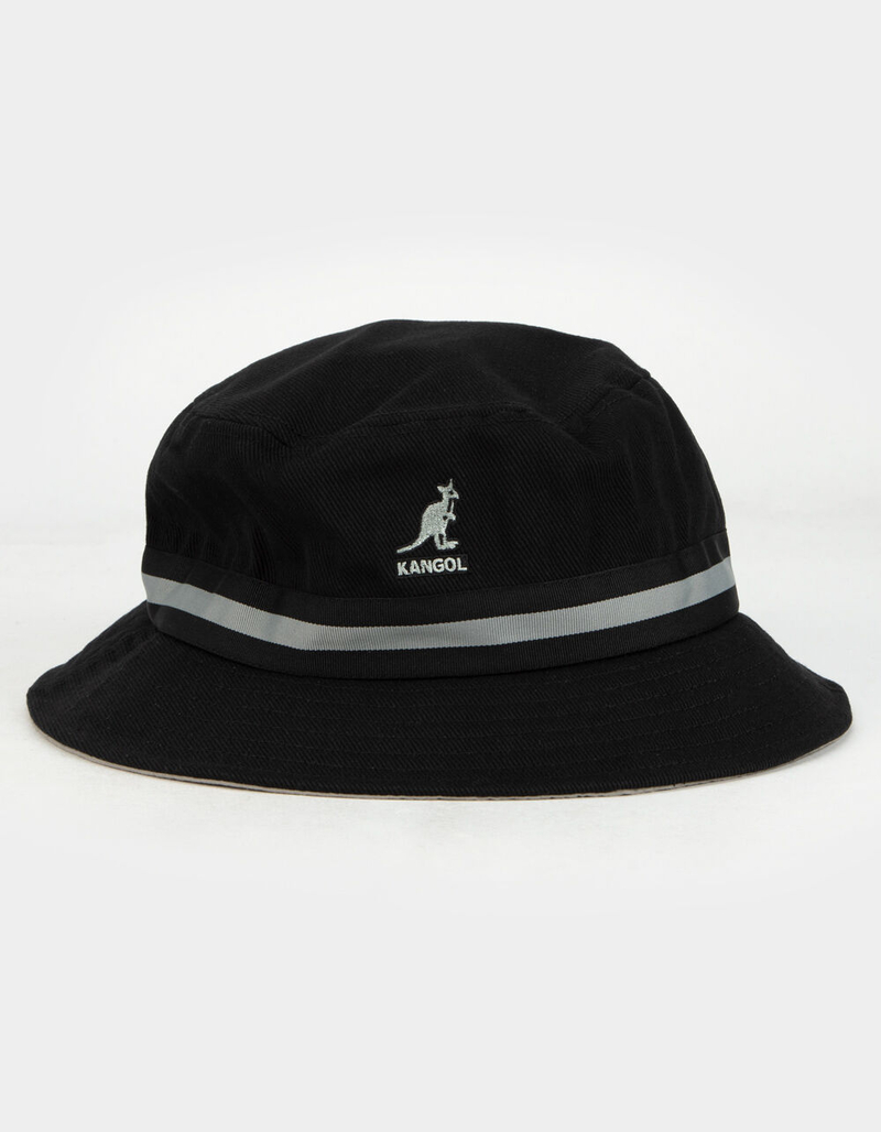 KANGOL Stripe Lahinch Mens Black Bucket Hat image number 0