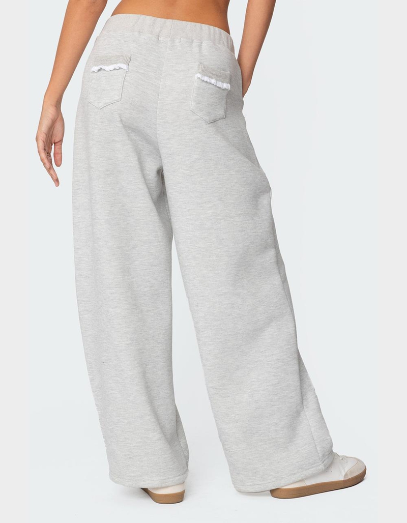 EDIKTED Ashtin Ruffle Trim Sweatpants image number 4