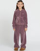 VOLCOM Lived In Lounge Girls Velour Zip-Up Hoodie image number 3