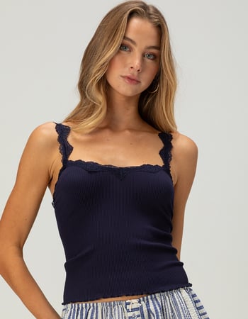 FREE PEOPLE Spring Fever Womens Lace Trim Cami Primary Image