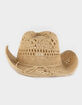Laser Cut Straw Womens Cowboy Hat image number 4