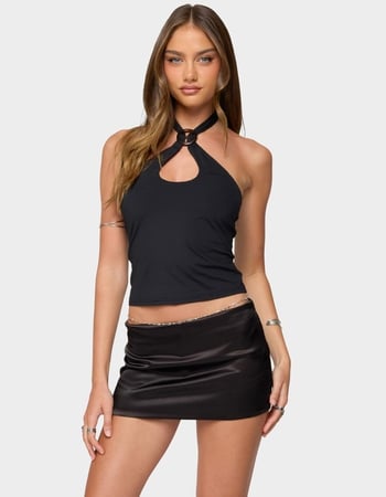 EDIKTED Halsie Ring Cut Out Halter Top Primary Image