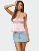 EDIKTED Loryn Lacey Satin Effect Top image number 3
