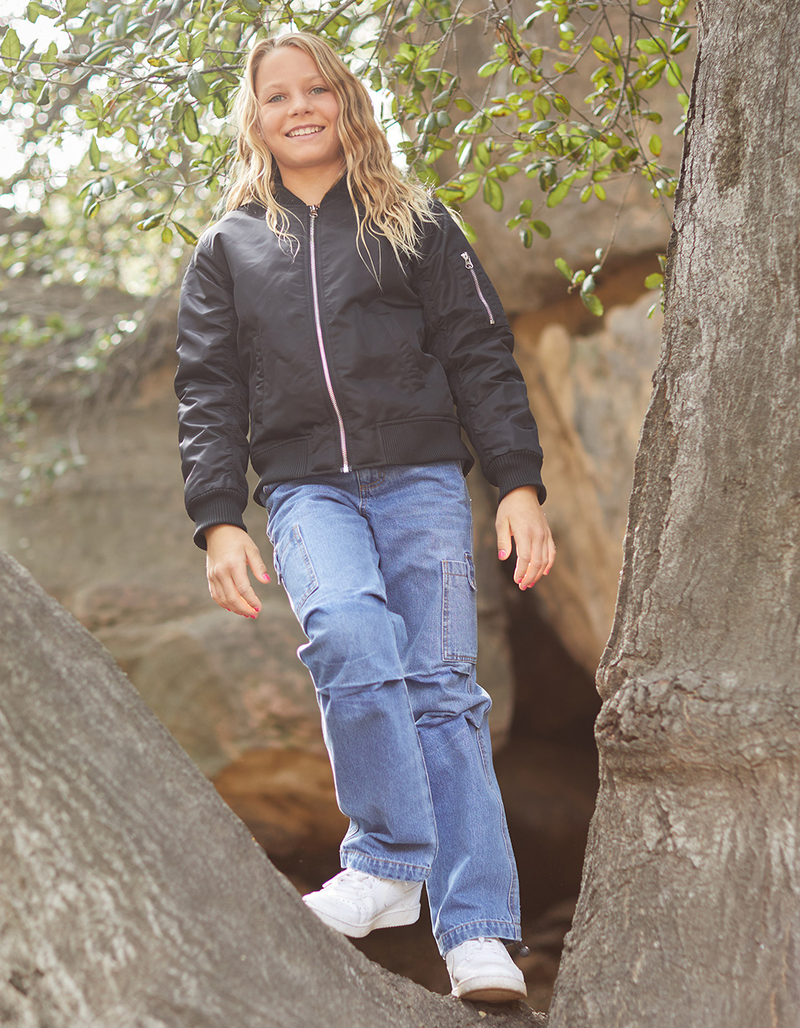 RSQ Girls Denim Parachute Cargo Pants image number 3