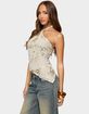 EDIKTED Beaded Sequin Asymmetric Halter Top image number 2
