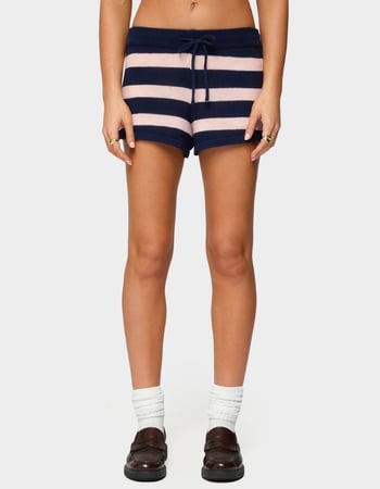 EDIKTED Amaris Striped Knit Shorts Primary Image