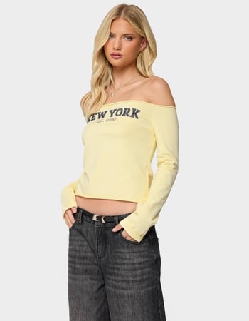 EDIKTED New York Babe Off Shoulder Top Alternative Image