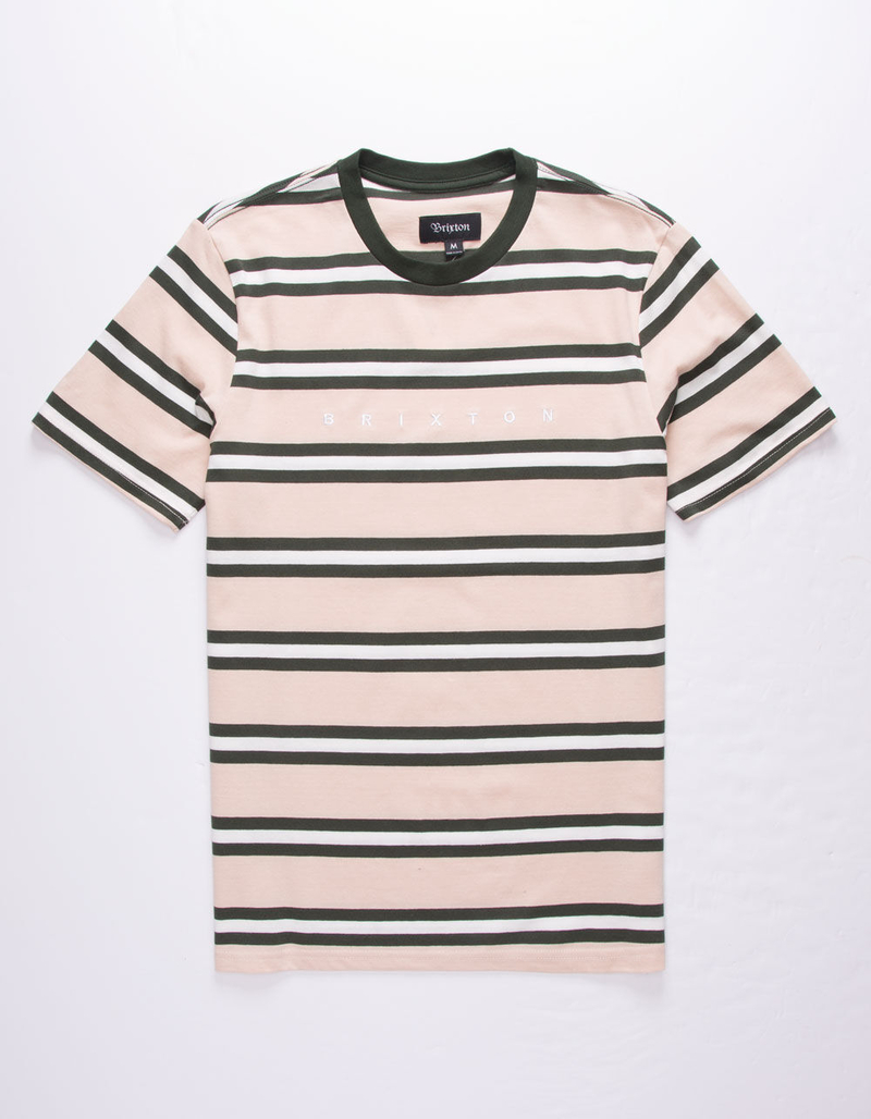 BRIXTON Hilt Stripe Cream Mens T-Shirt image number 0