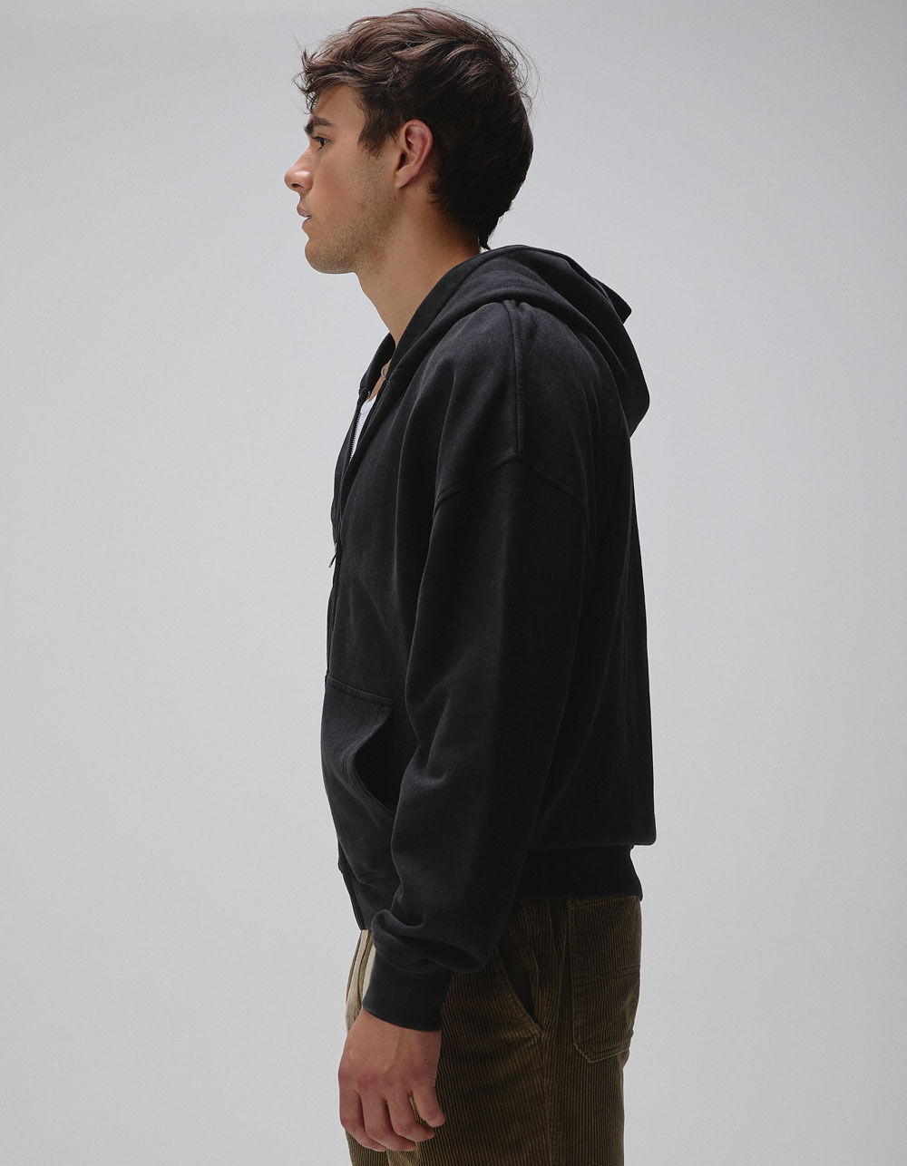 HOODIE / WASHED BLACK S【男女兼用】 RSQ Mens Washed Zip-Up Oversized Hoodie - BLACK | Tillys