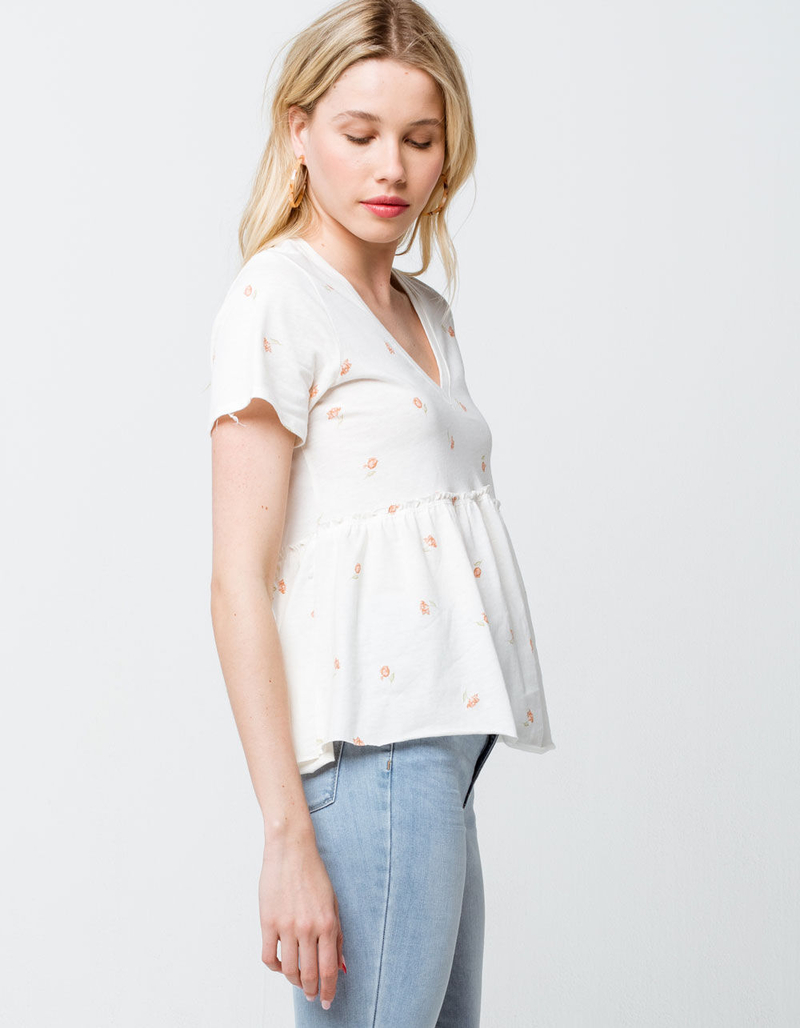 COCO & JAIMESON Floral Womens Babydoll Top image number 1