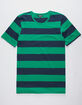 ELWOOD Rugby Stripe Green Mens T-Shirt image number 1