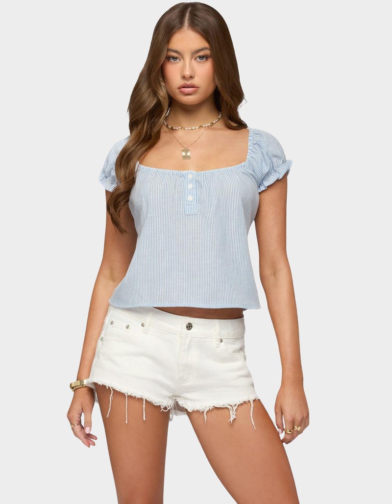 EDIKTED Rhory Pinstripe Babydoll Top image number 0