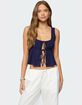 EDIKTED Alesia Tie Front Tank Top image number 1