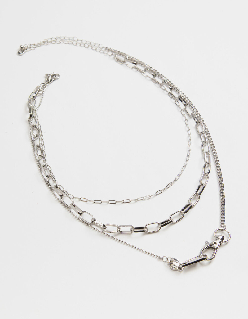 FULL TILT 2 Pack Layered Zipper & Hook Necklaces image number 0