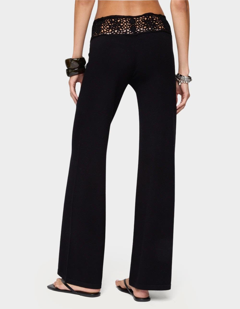 EDIKTED Kirsty Crochet Waist Knit Pants image number 1