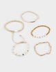 FULL TILT 5 Pack Beaded Pearl Stretch Band Bracelets image number 1