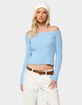 EDIKTED Taniza Off Shoulder Cable Knit Sweater image number 1