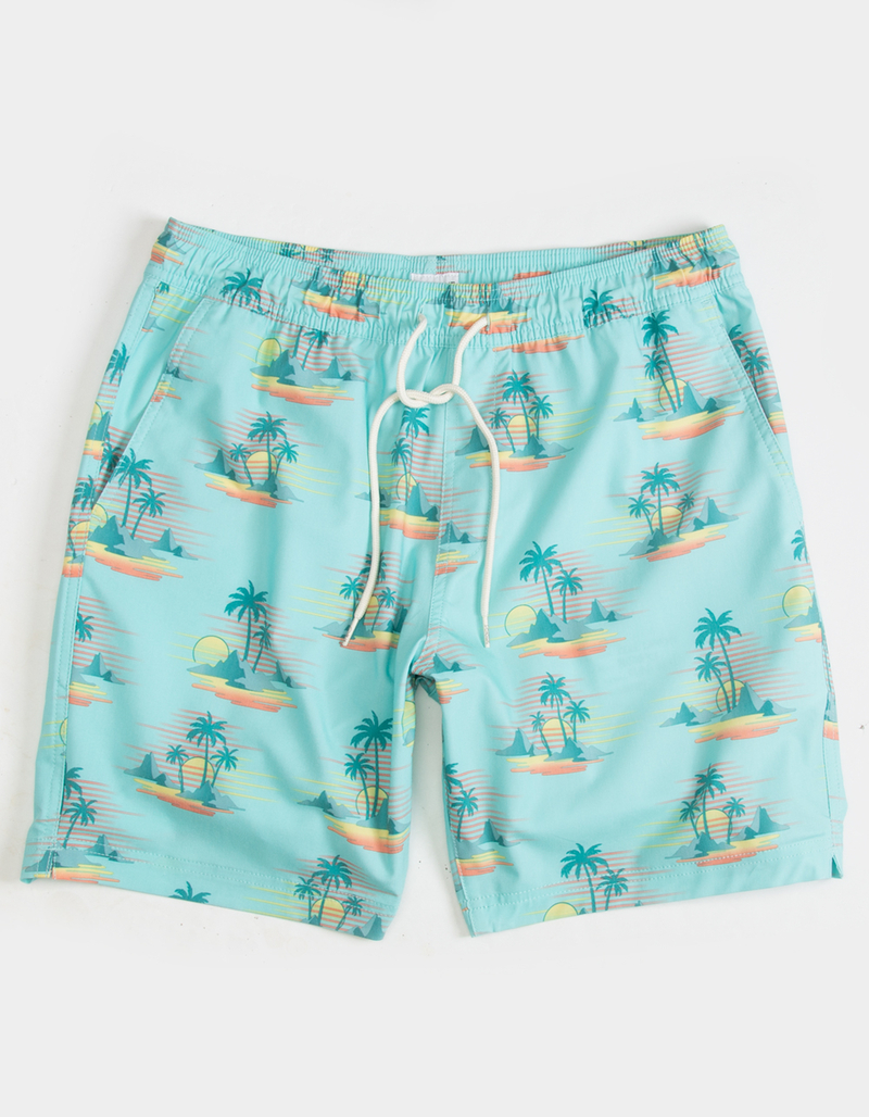 BLUE CROWN Island Fade Mens 7" Swim Shorts image number 1