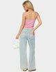 EDIKTED Petite Bow Pocket Relaxed Jeans image number 5